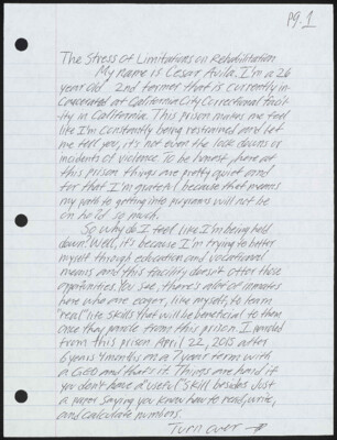 The stress of limitations on rehabilitation