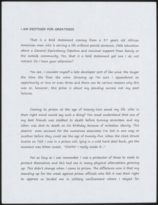 I am destined for greatness