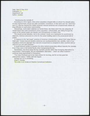 Warehousing the mentally ill