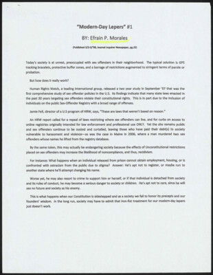 Modern day lepers #1