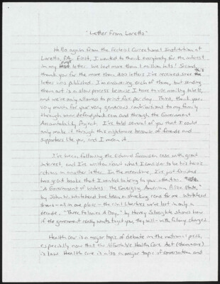 "Letter from Loretto"