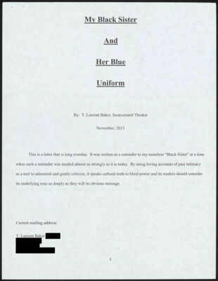 My black sister and her blue uniform