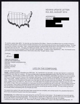 Kevin's update letter KUL #23, August 2014