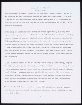 Veteran denied help dies