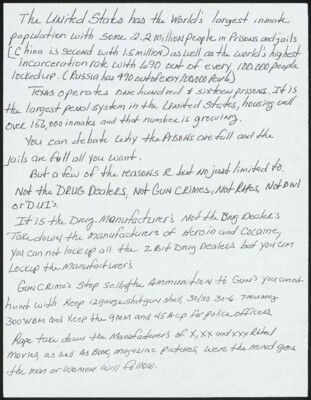 The United States has the world's largest inmate population