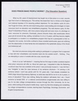 Does prison make people worse? (the education question)