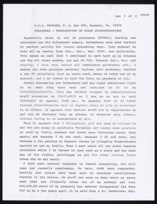 Christmas - Thanksgiving on going discriminations