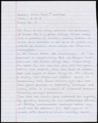 The focus of this essay concerns the devaluation of human life