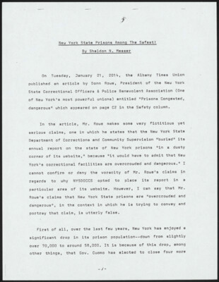 New York State prisons among the safest!