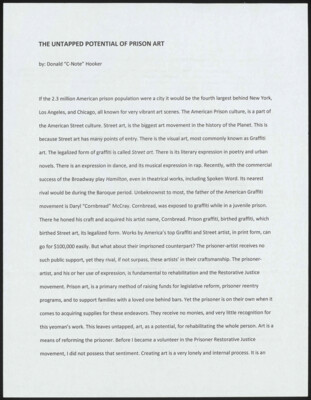 The untapped potential of prison art