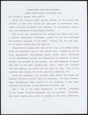 Correctional religious hypocrisy: Scams within scams, or theistic God?