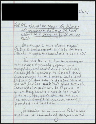 My thought on Mayor Deblasio's announcement to close Rikers Island in ten years to build more jails