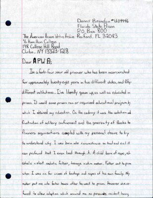 I'm a forty-four year old prisoner