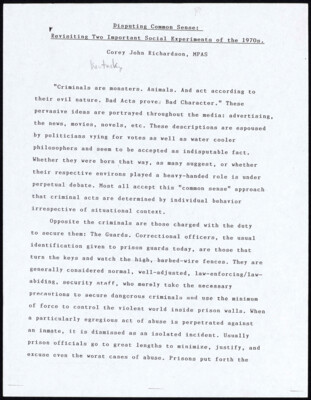 Disputing common sense: Revisiting two important social experiments of the 1970s.
