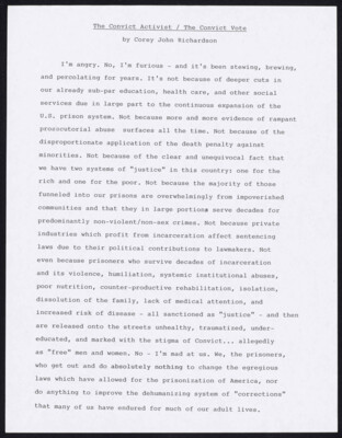 The convict activist/the convict vote