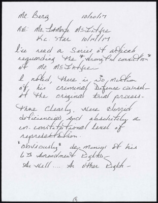 Re: Mr. Lamonte McIntyre