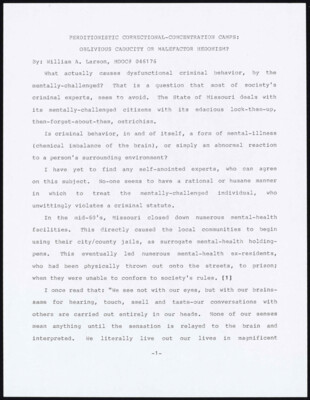 Perditionistic correctional-concentration camps: Oblivious caducity or maelfactor hedonism?