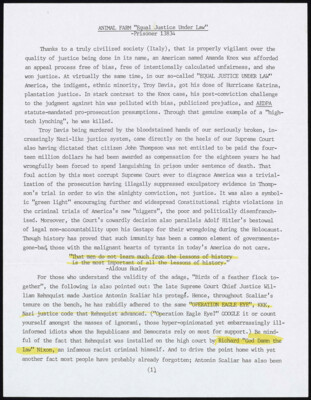 Animal farm: "Equal justice under law"