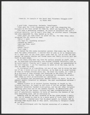 Amen-Ra: An example of the doubt most prisoners struggle with