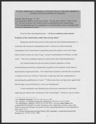 If not for felon disenfranchisement