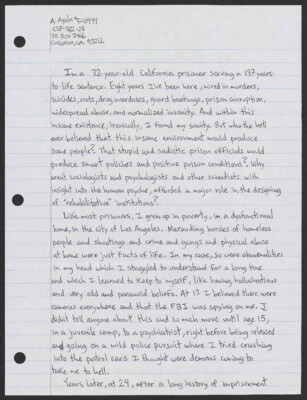 I'm a 32-year-old California prisoner serving a 137-years-to-life sentence