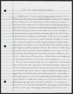 The so-called American dream