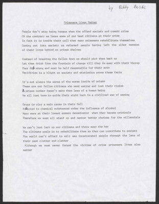 Prisoners lives matter