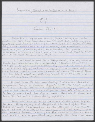 Perspective, greed, and selfishness in prison