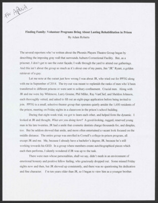 Finding family: Volunteer programs bring about lasting rehabilitation in prison