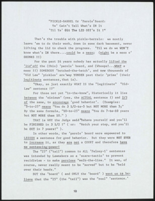 Pickle-barrel or 'Parole' board: Ya' cain't tell what's in it 'til ya' git the lid off'n it!