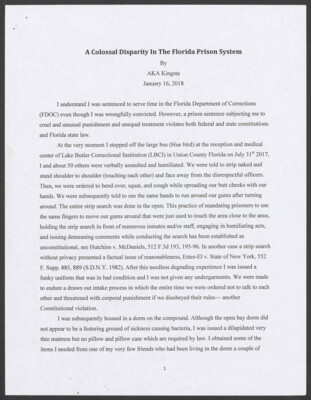 A colossal disparity in the Florida prison system