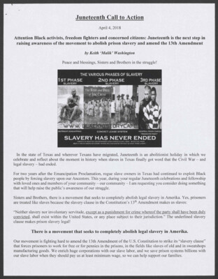 Juneteenth call to action