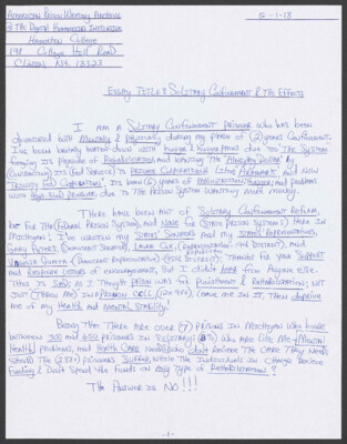 Solitary confinement &amp; the effects