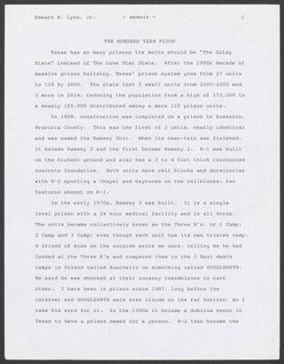 The hundred year flood