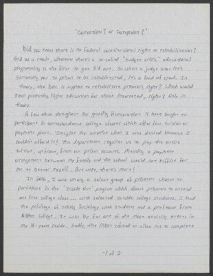 Corrections? Or corruption?