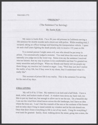 "Prison" (the sentence I'm serving)