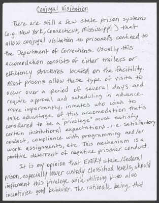 Conjugal visitation