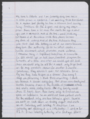 My name is Gilberto and I am currently doing time