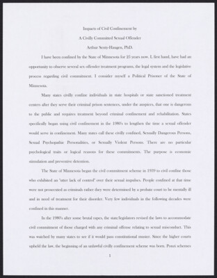 Impacts of civil confinement