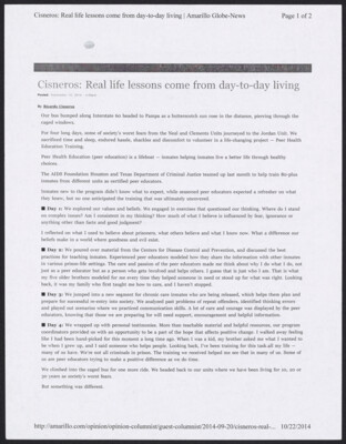 Real life lessons come from day-to-day living