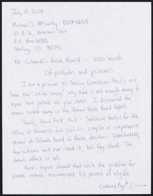 Of potholes and prisoners