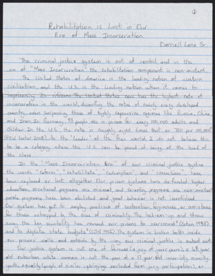 Rehabiliation is lost in our era of mass incarceration