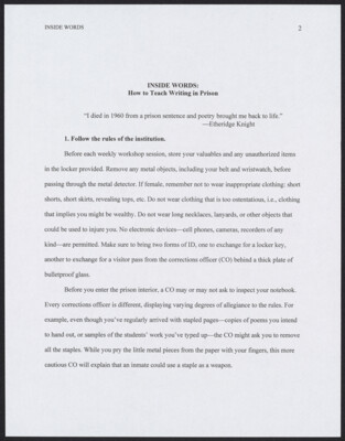 Inside words: How to teach writing in prison