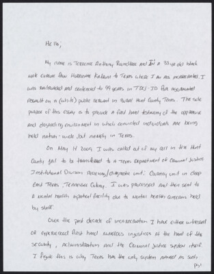 My name is Terrence Anthony Roundtree