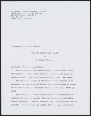 Does the public need crime?