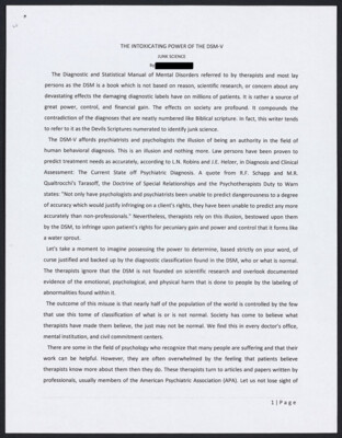 The intoxicating power of the DSM-V