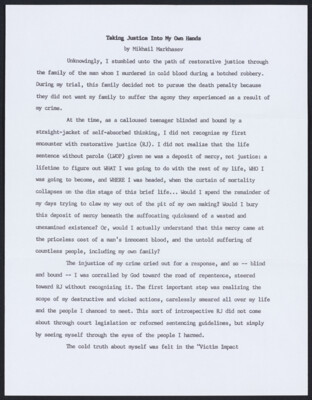 Taking justice into my own hands