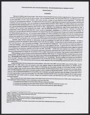 Over-sentencing and over-incarceration: The dehumanization of criminal justice