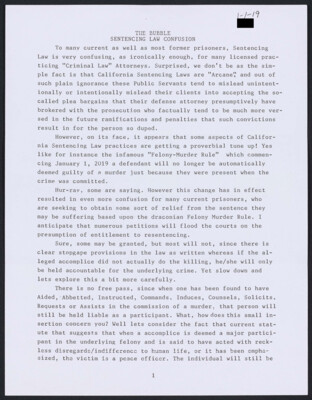 The bubble: sentencing law confusion