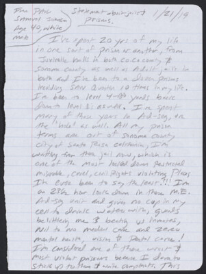 Statement about jails &amp; prisons